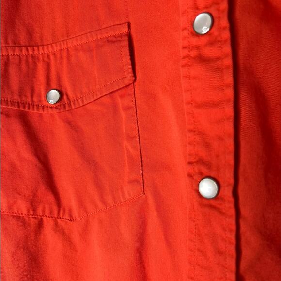 Drysdale Men's Western Shirt in Orange with Pearl Buttons Size XL - Picture 2 of 6